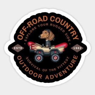 Dachshund Off-Road Adventure Sticker